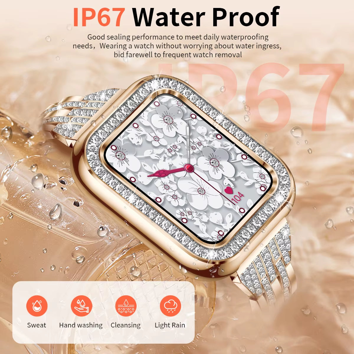 Women Smartwatch Bluetooth Call Waterproof Smart Watch Blood Pressure Oxygen Health Monitor Bracelet Ladies for Android Ios
