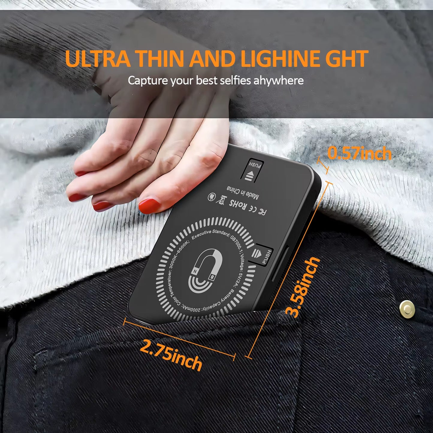 Magnetic Mini LED Ring Light Selfie Light for Iphone 16 Pro/16 Pro Max/15 Pro/15 Pro Max/14 Pro /13 Pro Max for Streaming Tiktok