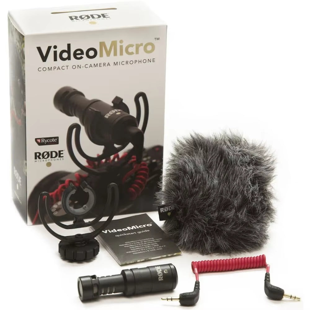 Rode Videomicro Compact On-Camera Recording Microphone for Canon Nikon Lumix Sony DJI Osmo DSLR Camera Microfone