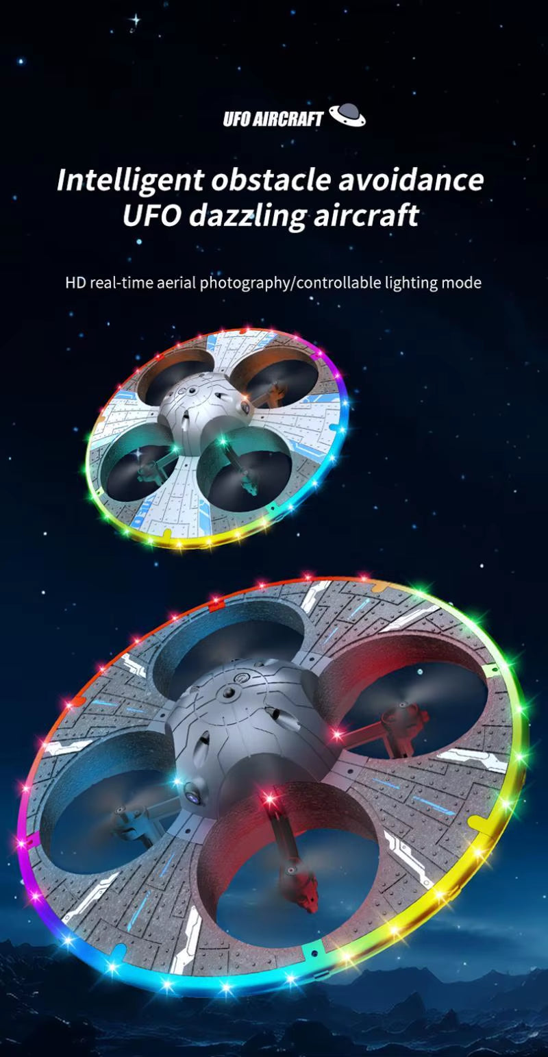 RC Drone Foam UAV UFO with Camera Lighting Intelligent Obstacle Avoidance Aerial Photography Four Axis Aircraft for Kid Gift