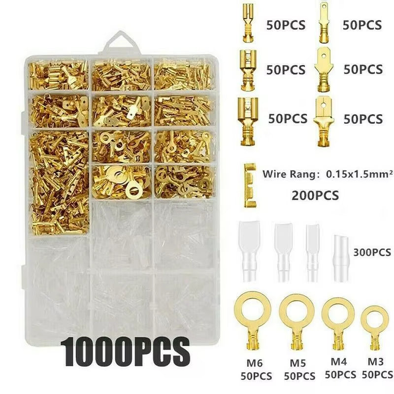 Male Female Wire Box Insulated Cable Macho Connector 2.8/6.3Mm Electrical Crimp Terminals Termin Spade Connectors Assorted Kit