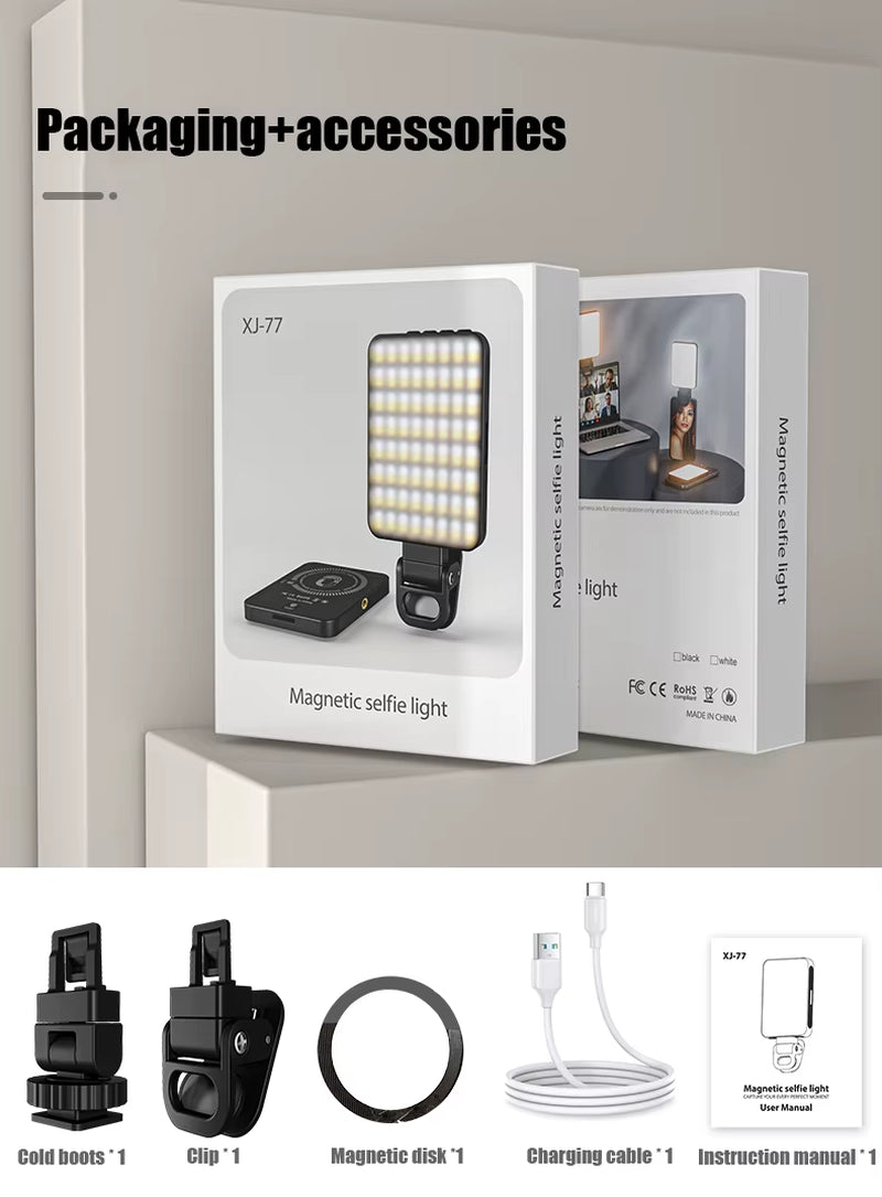 Magnetic Mini LED Ring Light Selfie Light for Iphone 16 Pro/16 Pro Max/15 Pro/15 Pro Max/14 Pro /13 Pro Max for Streaming Tiktok