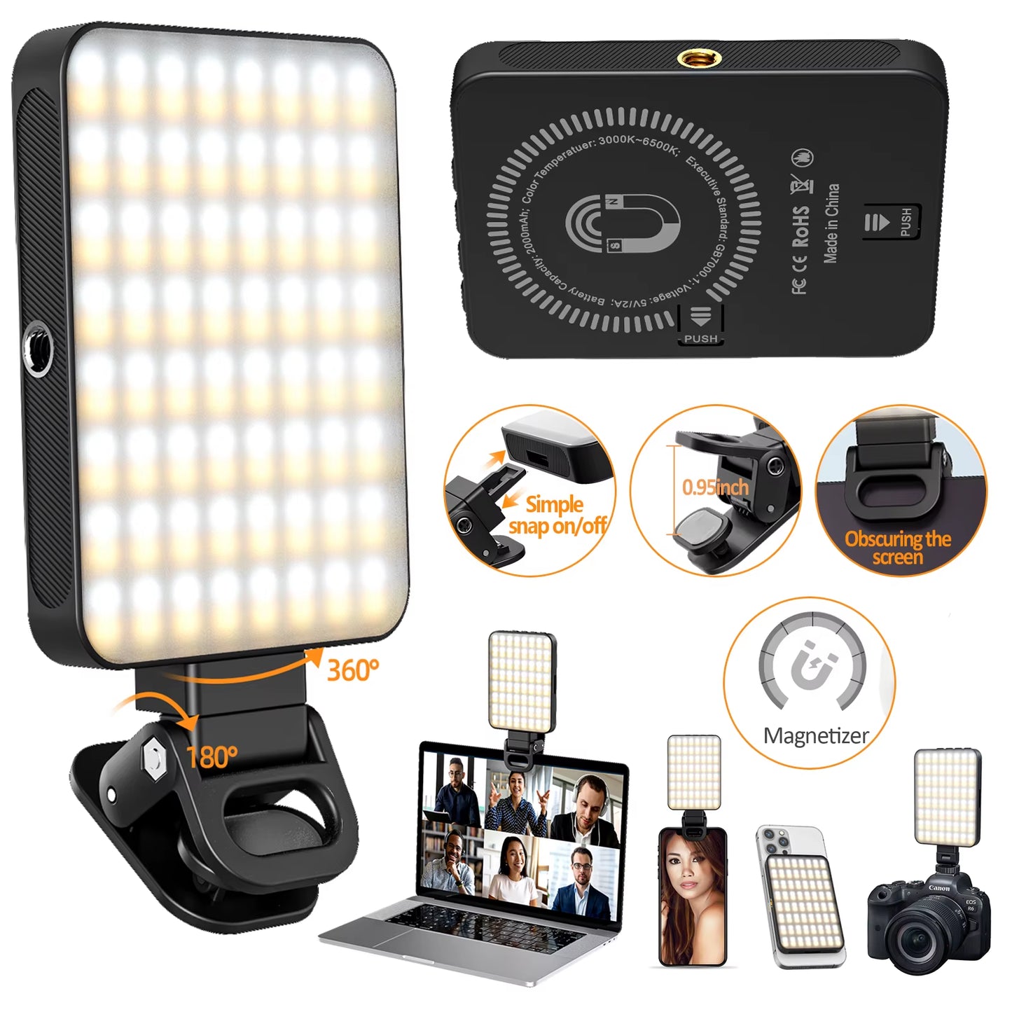 Magnetic Mini LED Ring Light Selfie Light for Iphone 16 Pro/16 Pro Max/15 Pro/15 Pro Max/14 Pro /13 Pro Max for Streaming Tiktok