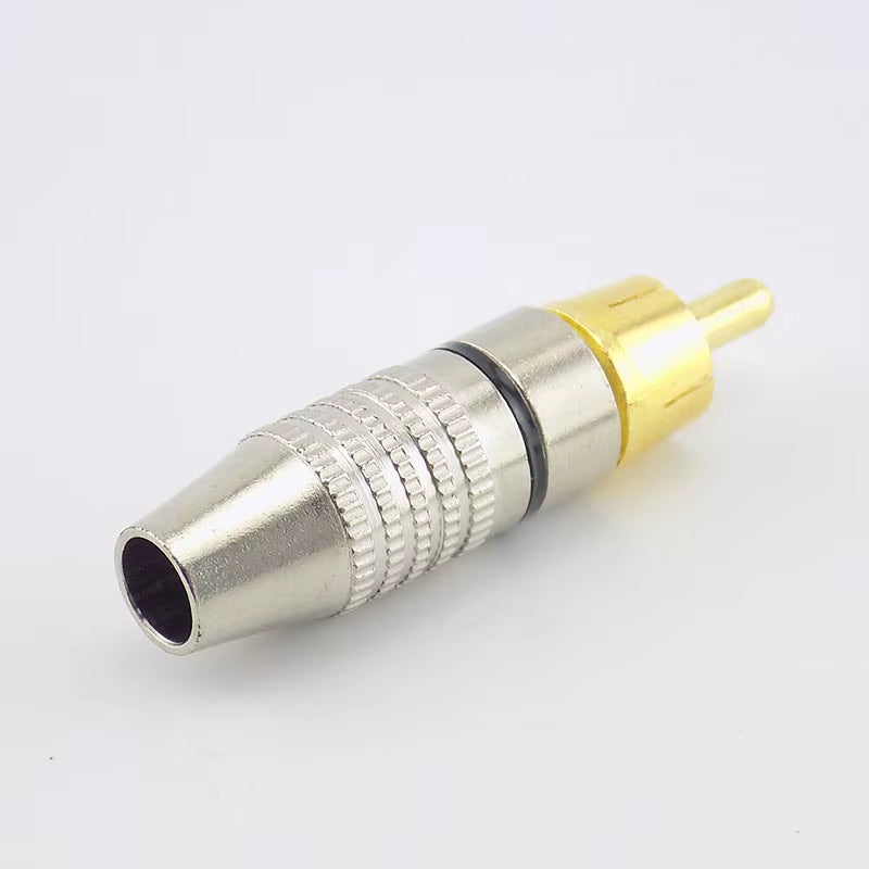 RCA Male Plug Connector Non Solder AV Audio Video Locking Cable Plug Adapter Solderness for Video CCTV Camera Security