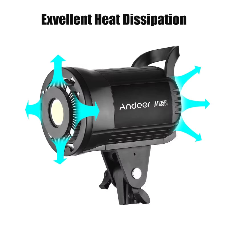 Lm135Bi Portable LED Photography Fill Light 135W Studio Video Light 3000K-5600K Dimmable Bowens Mount Continuous Light