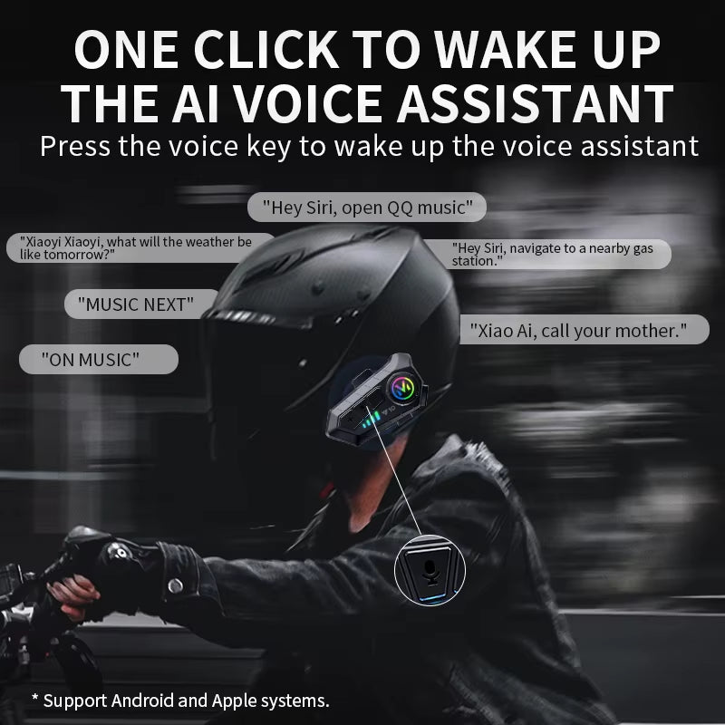 Y10/Y12Pro/Y21 Helmet Bluetooth Earphones Waterproof Noise Reduction Motorcycle Earphones Soft Mac Helmet Earphones