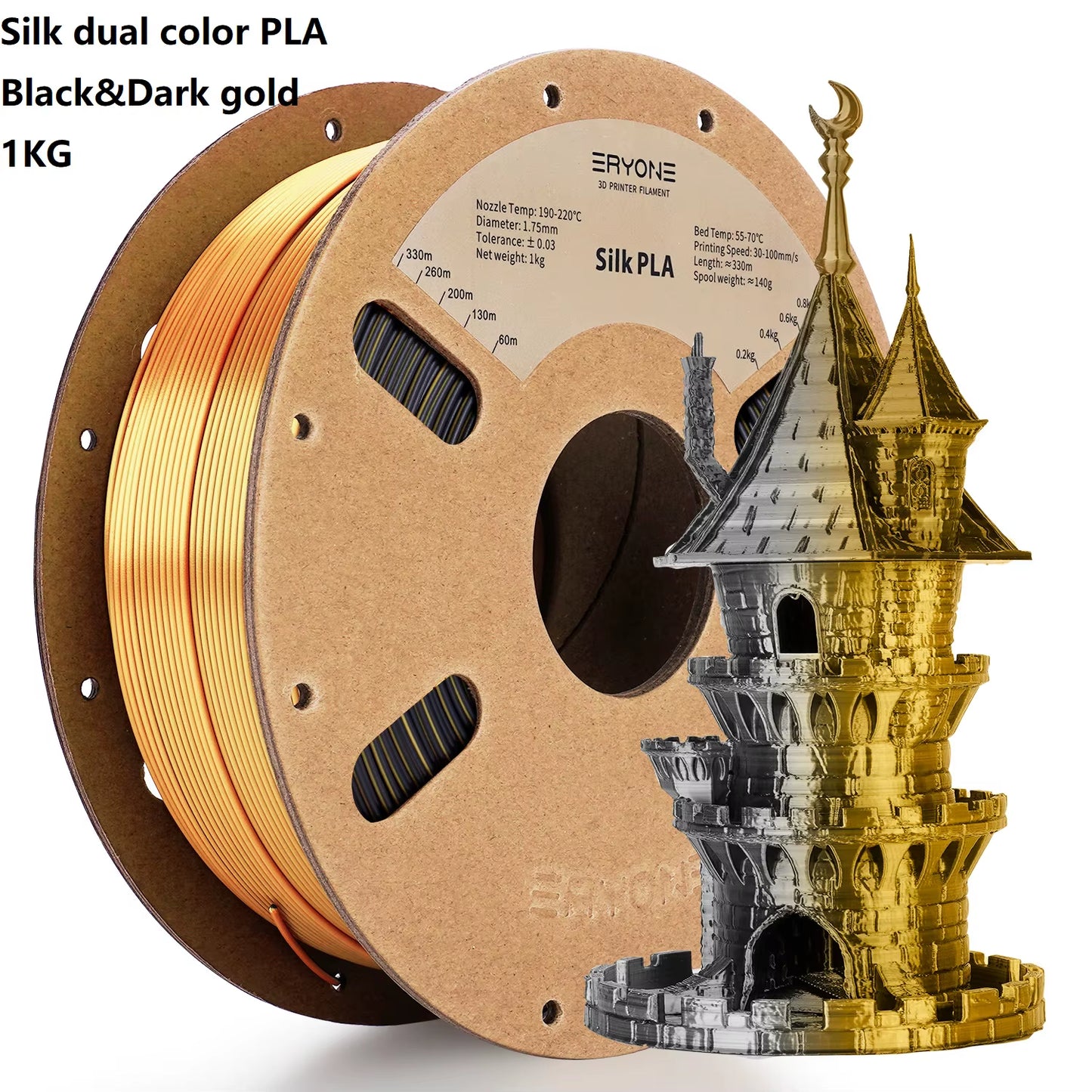 Dual Color Series Silk PLA and Matte PLA 1KG 1.75Mm Diameter High Quality Filament for FDM 3D Printing New Arrival