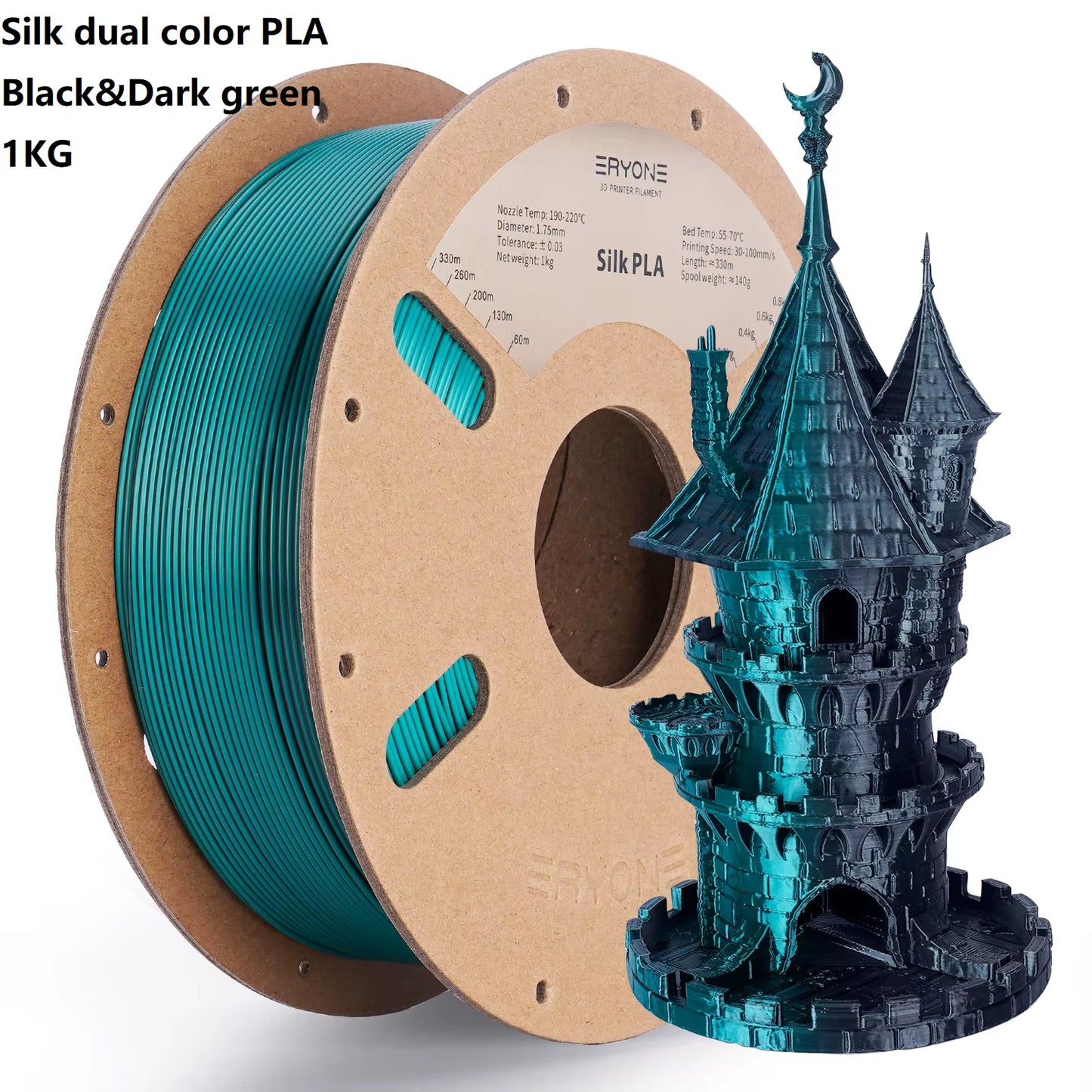 Dual Color Series Silk PLA and Matte PLA 1KG 1.75Mm Diameter High Quality Filament for FDM 3D Printing New Arrival