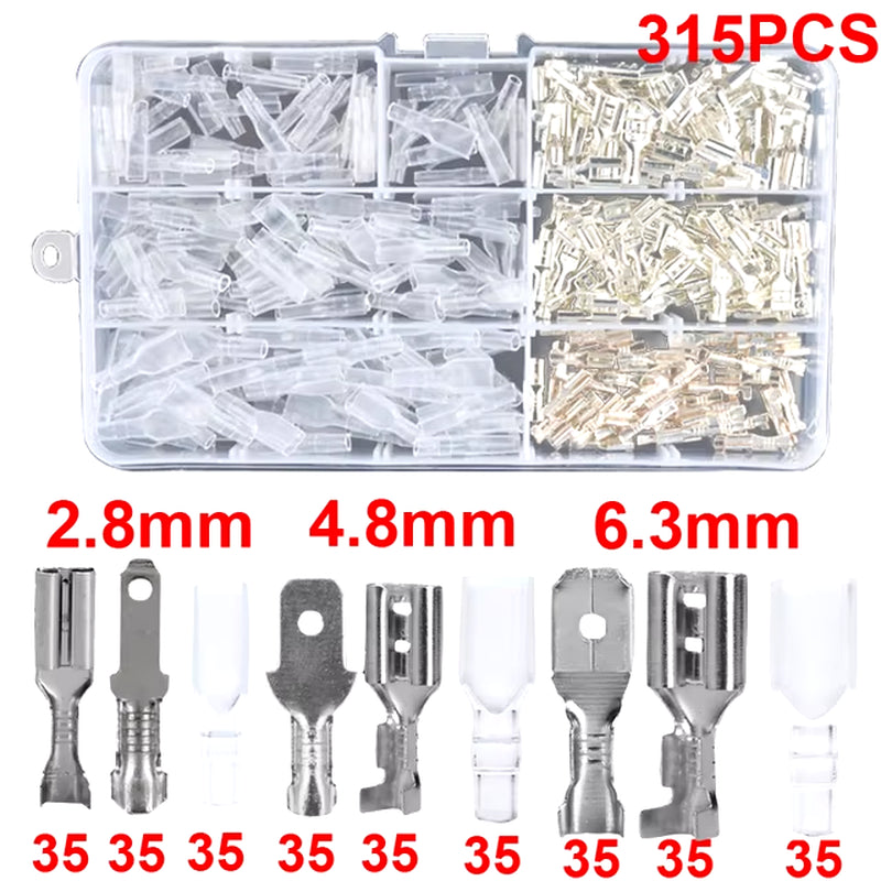 Male Female Wire Box Insulated Cable Macho Connector 2.8/6.3Mm Electrical Crimp Terminals Termin Spade Connectors Assorted Kit