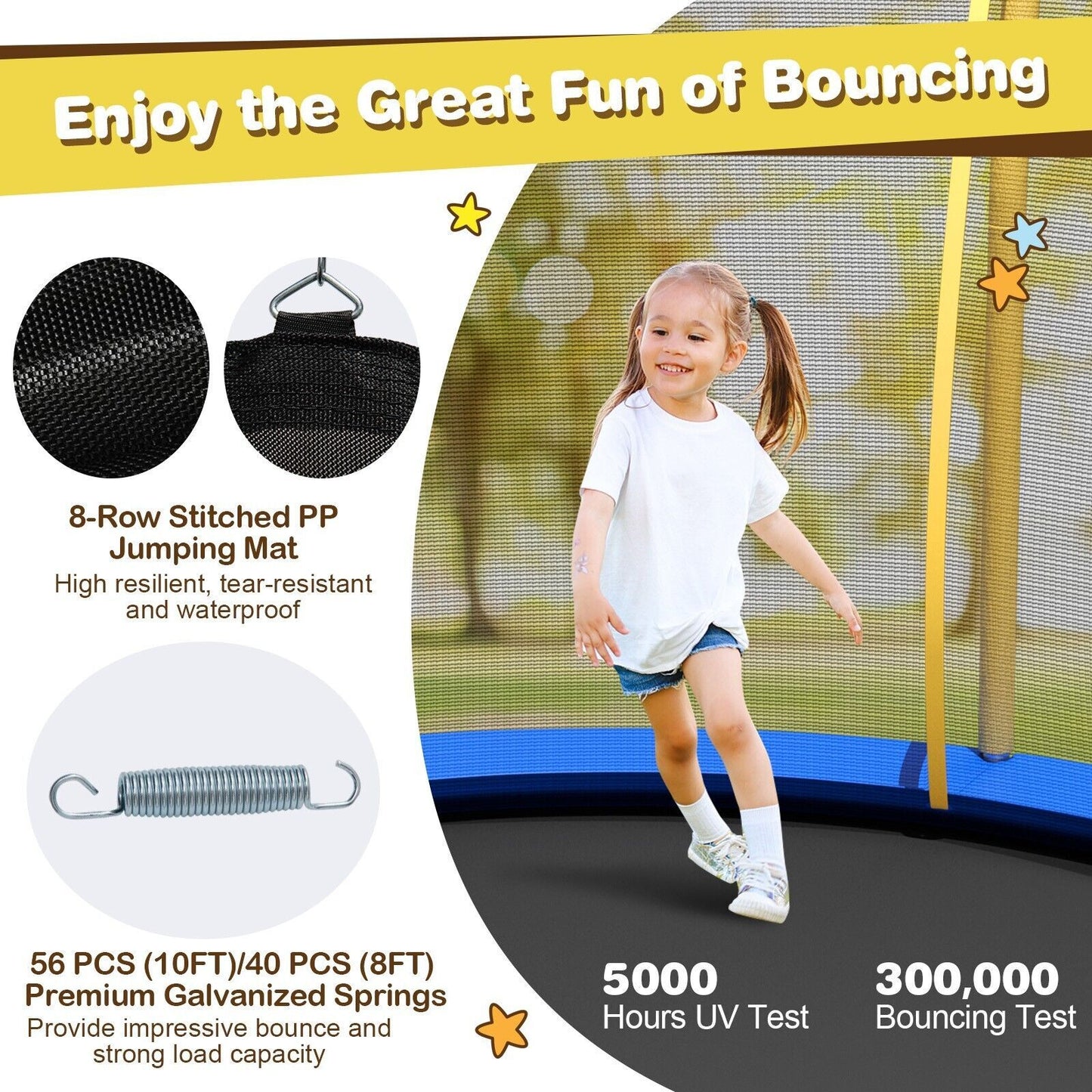 10 Feet Unique Flower Shape Trampoline with Galvanized Steel Frame