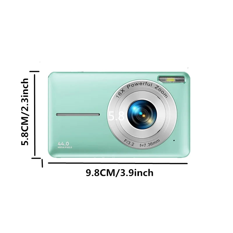 HD 1080P 2.4 Inch Digital Camera Rechargeable Cameras with 16X Zoom Compact Camera 44MP Cameras for Kids Beginner Camera