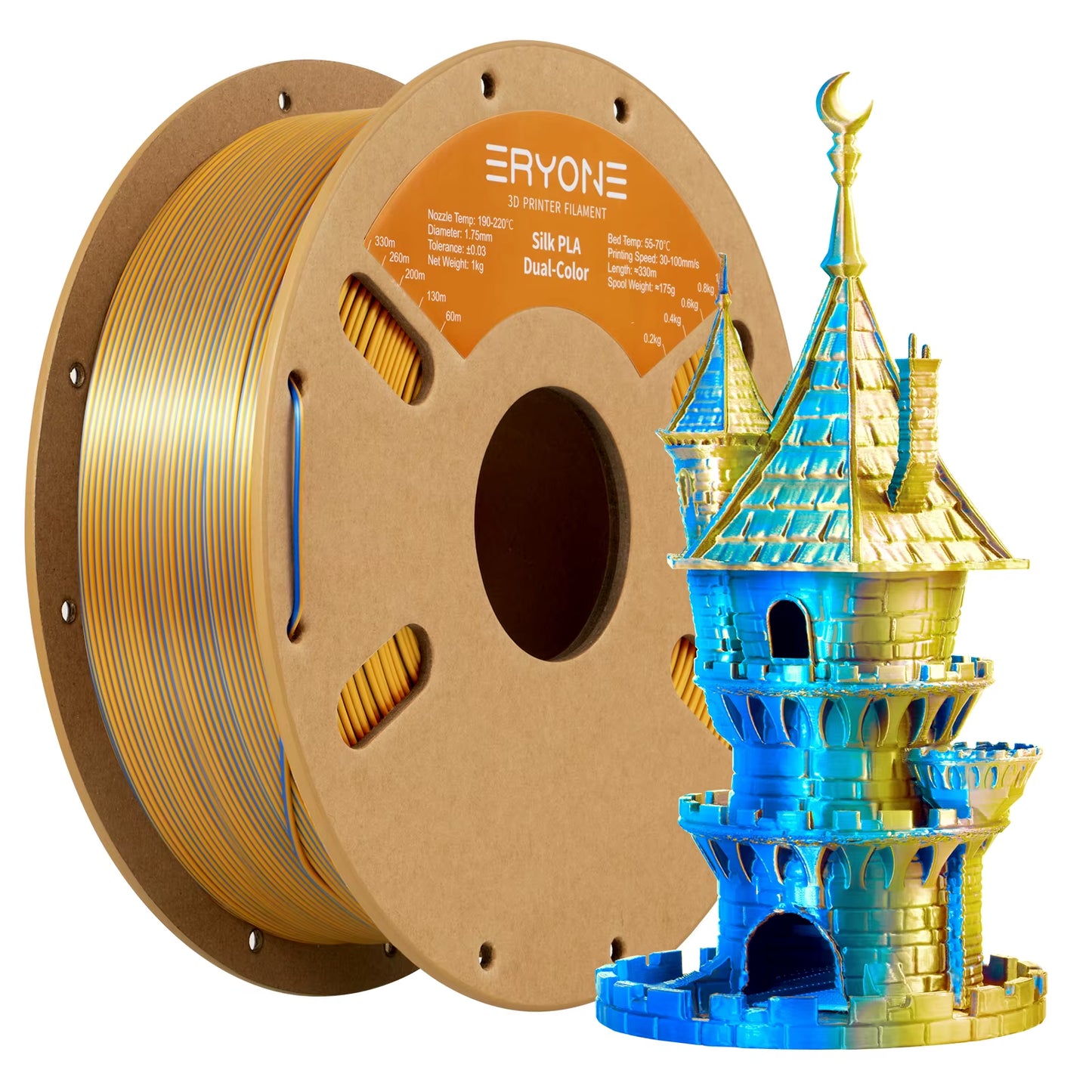 Dual Color Series Silk PLA and Matte PLA 1KG 1.75Mm Diameter High Quality Filament for FDM 3D Printing New Arrival