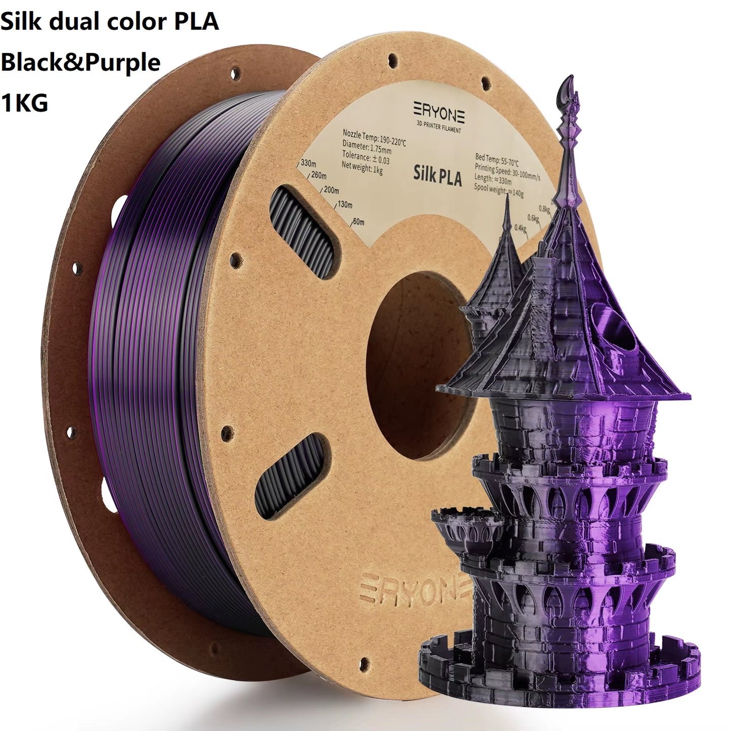 Dual Color Series Silk PLA and Matte PLA 1KG 1.75Mm Diameter High Quality Filament for FDM 3D Printing New Arrival