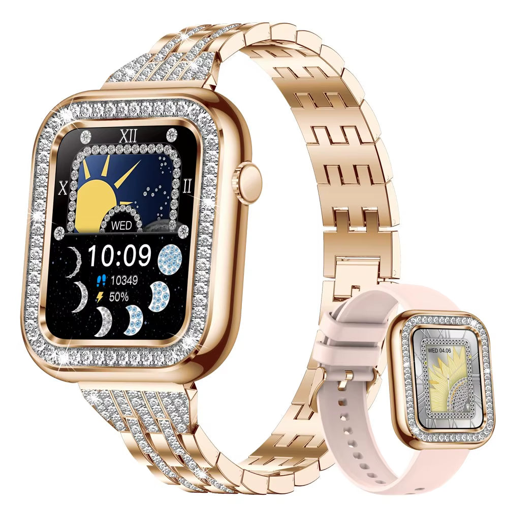 Women Smartwatch Bluetooth Call Waterproof Smart Watch Blood Pressure Oxygen Health Monitor Bracelet Ladies for Android Ios