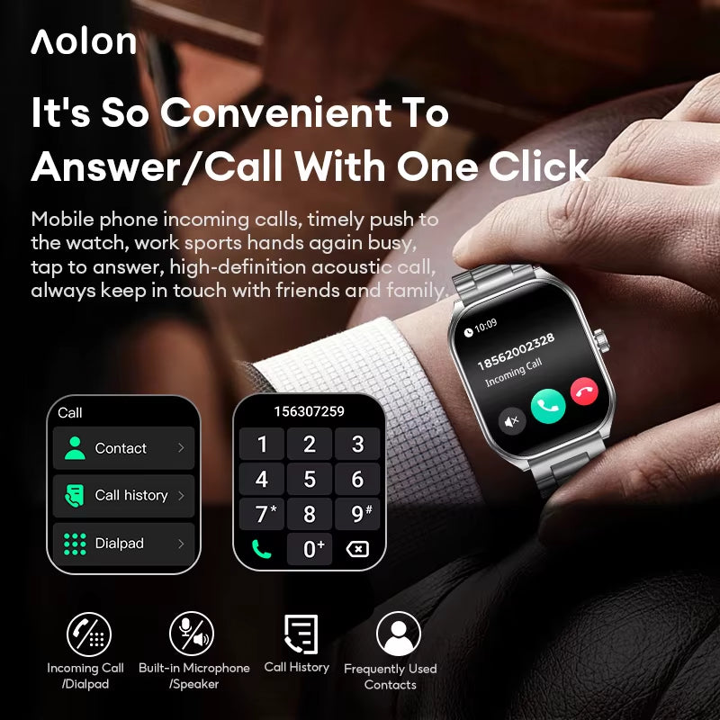 2.01" Curved Screen Smartwatch Men Call Sports Waterproof Wrist Watches Fitness Bracelet Women Watch Clock Smart Watch