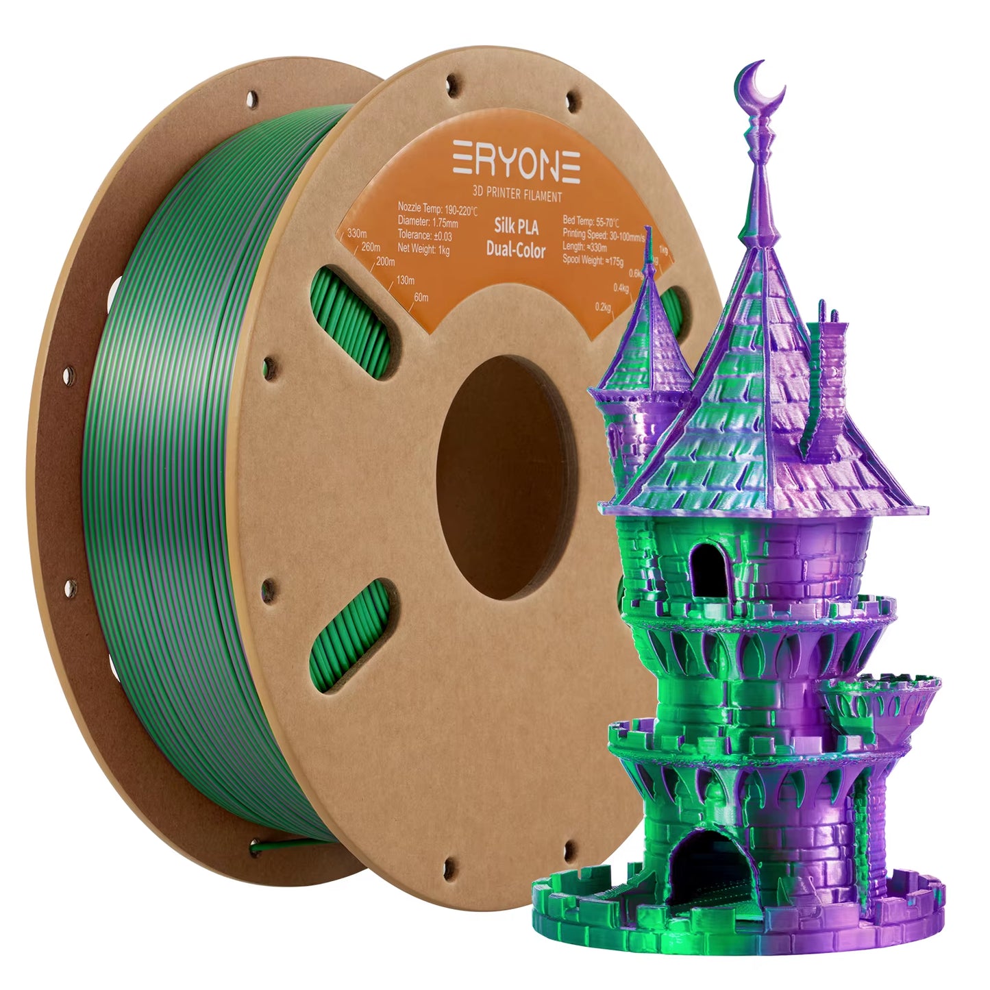 Dual Color Series Silk PLA and Matte PLA 1KG 1.75Mm Diameter High Quality Filament for FDM 3D Printing New Arrival