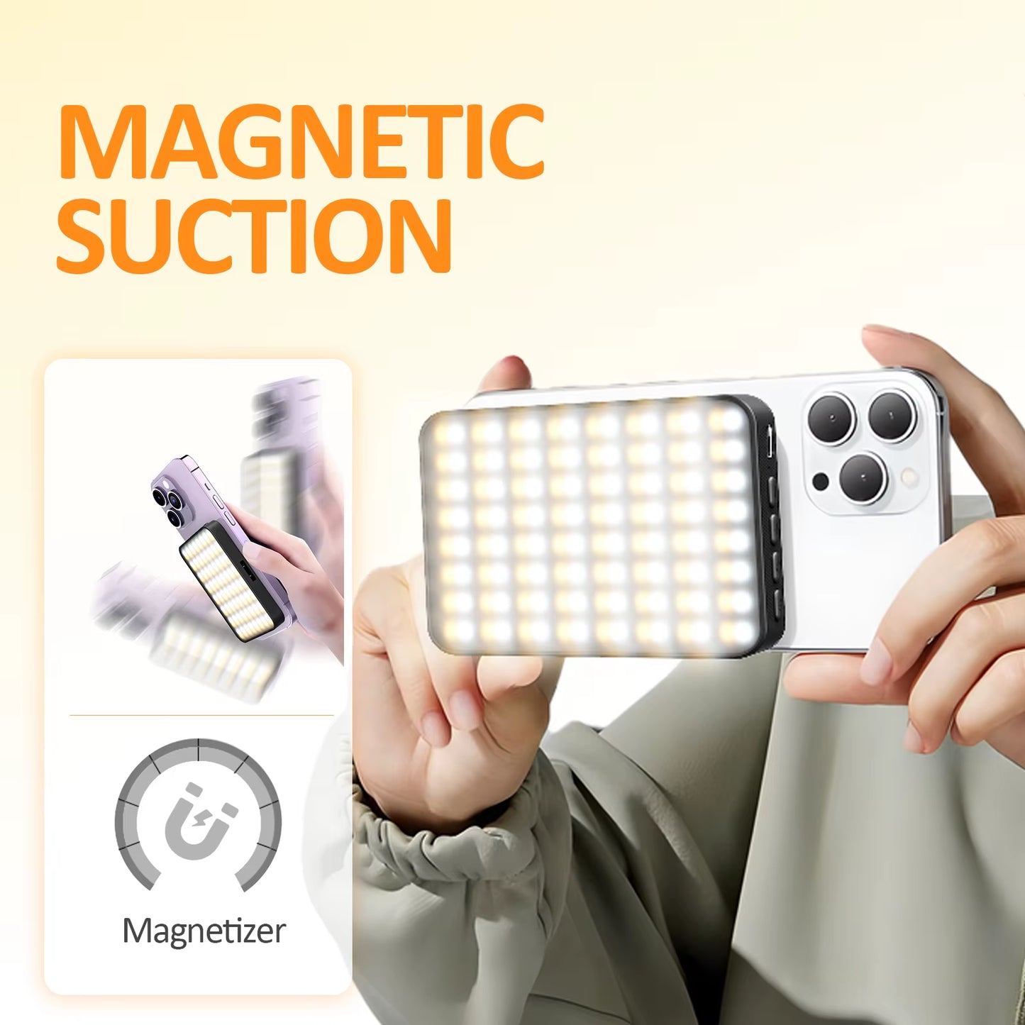 Magnetic Mini LED Ring Light Selfie Light for Iphone 16 Pro/16 Pro Max/15 Pro/15 Pro Max/14 Pro /13 Pro Max for Streaming Tiktok