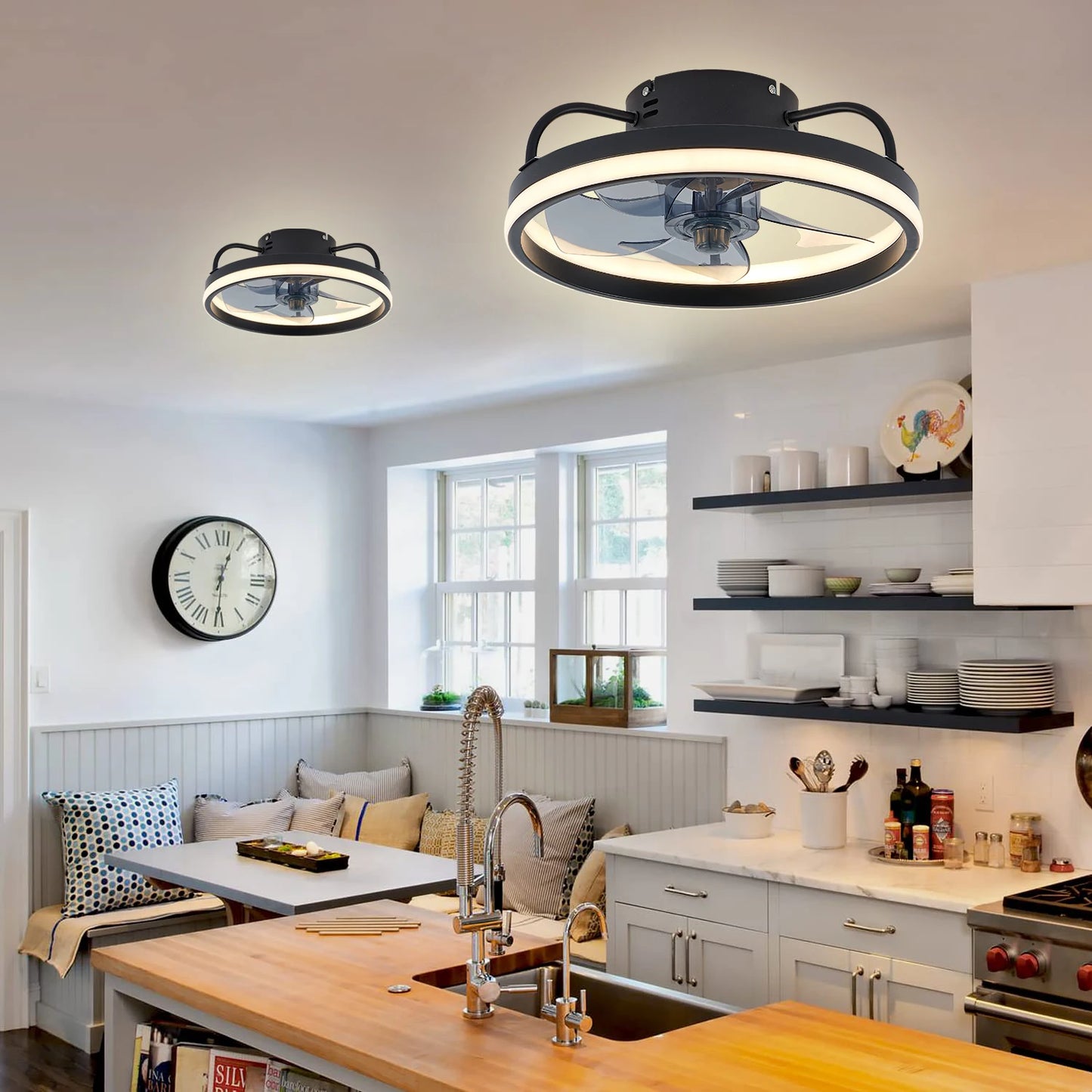 IRALAN Ceiling Fan with Light Smart Silent Electric Fans lamp Modern 6 wind speed Remote Control Bedroom Study Livingroom Home