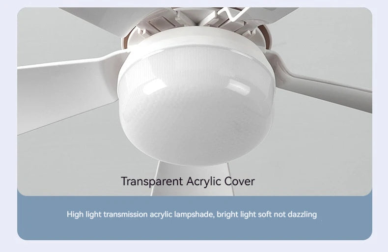 LED Ceiling Fan With Light E27 Socket Remote Control Dimmable 30W Modern Smart Wireless Fans Lighting For Bedroom Garage Kitchen