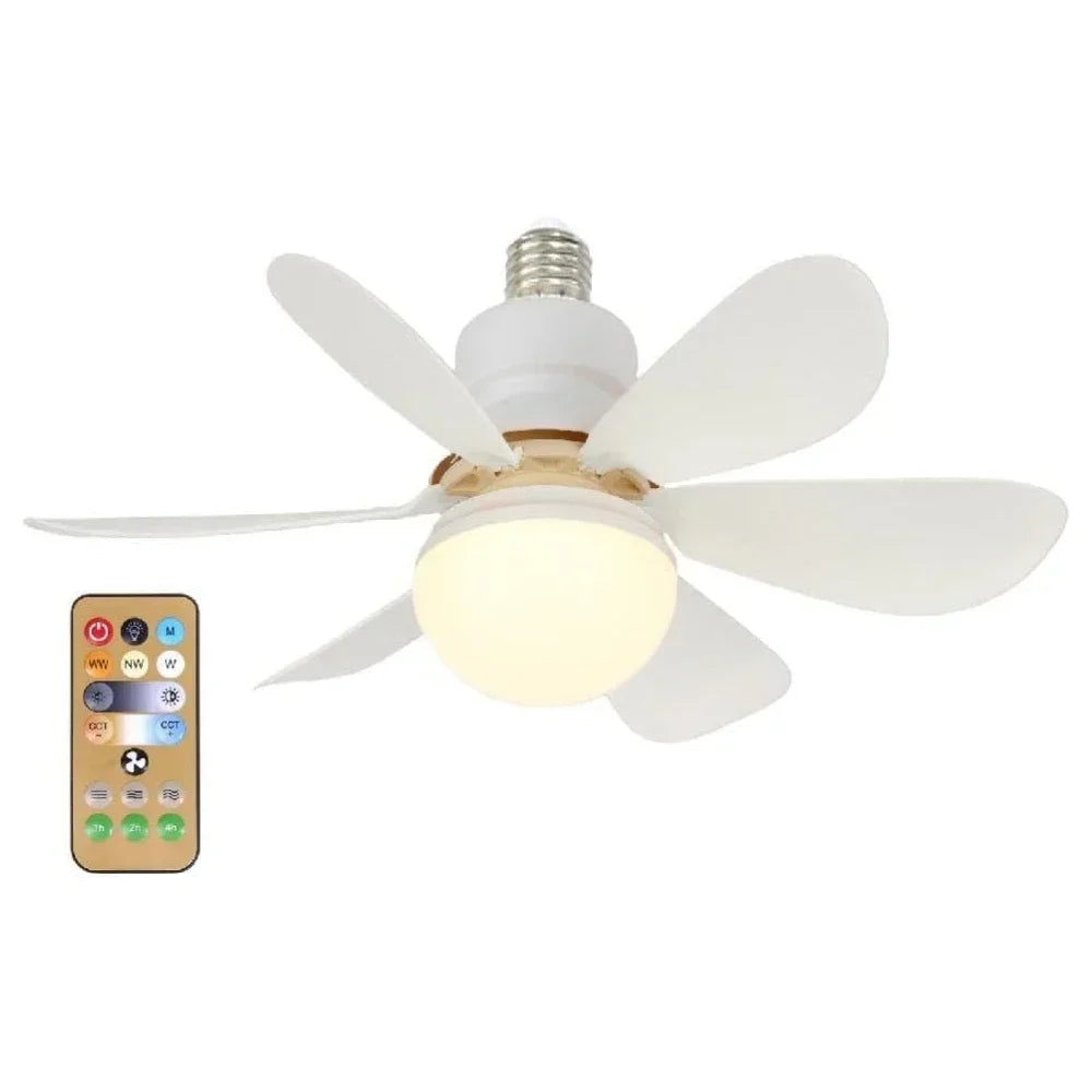 30W ceiling fan light E27 with remote dimming function LED fan light suitable for living room, study, and home use 85-265V