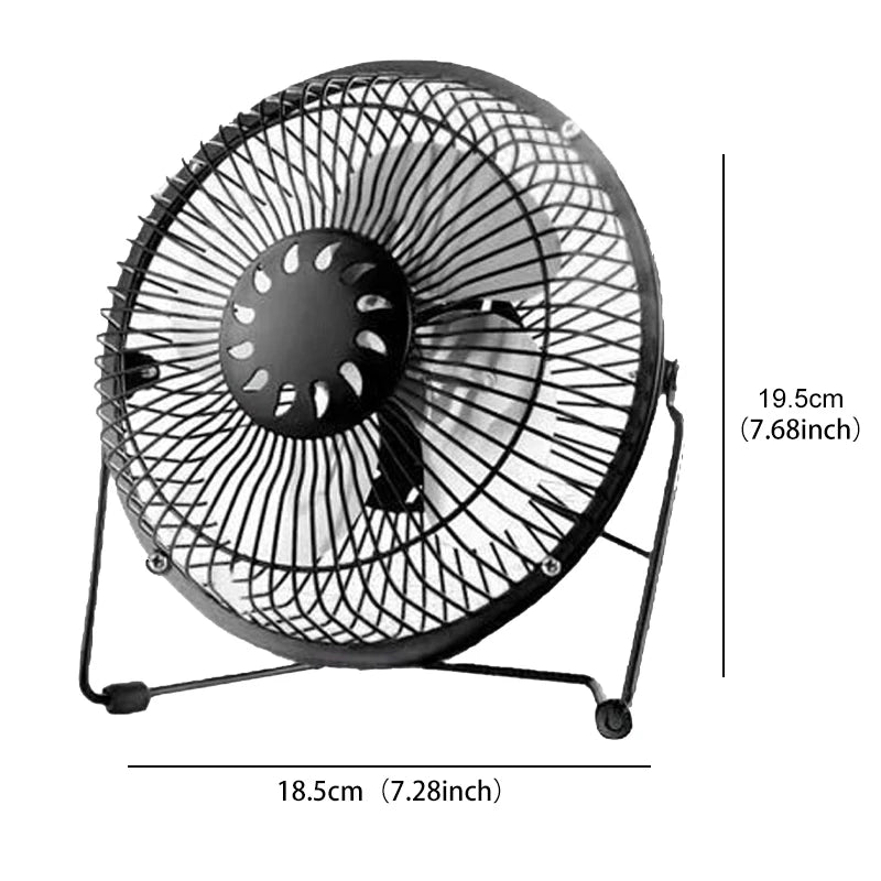 4/6inch mini USB fan ferroalloy desktop portable personal home office travel camping silent breeze fan for child baby toddler