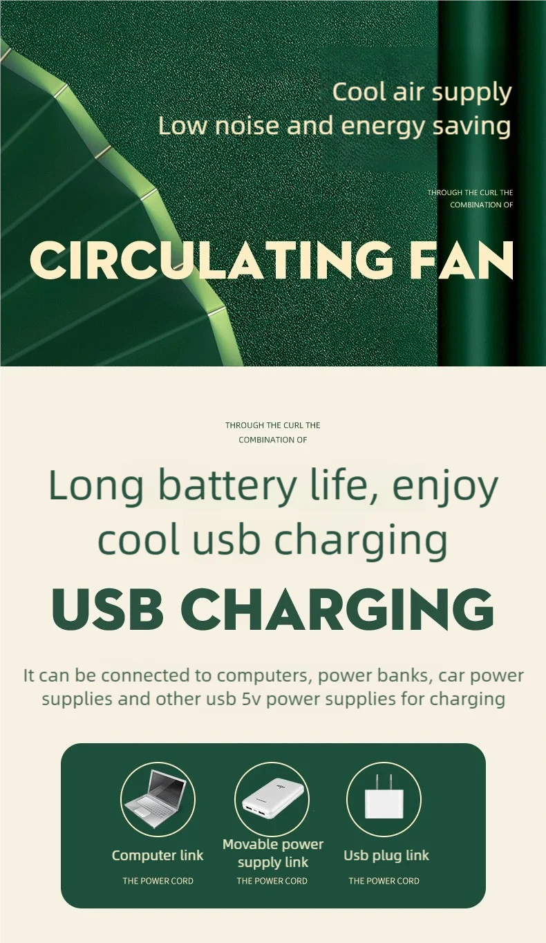 Retractable Fan USB Charging Folding Portable Mini Electric Fan Dormitory Outdoor Cooling Appliances Adjustable Home Fans