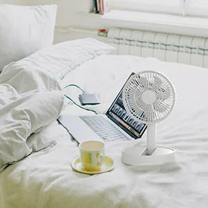 USB Foldable Fan with 4 Speeds & Timing,Battery Operated Mini Fan for Bedroom, Indoor or Outdoor,Table Fan