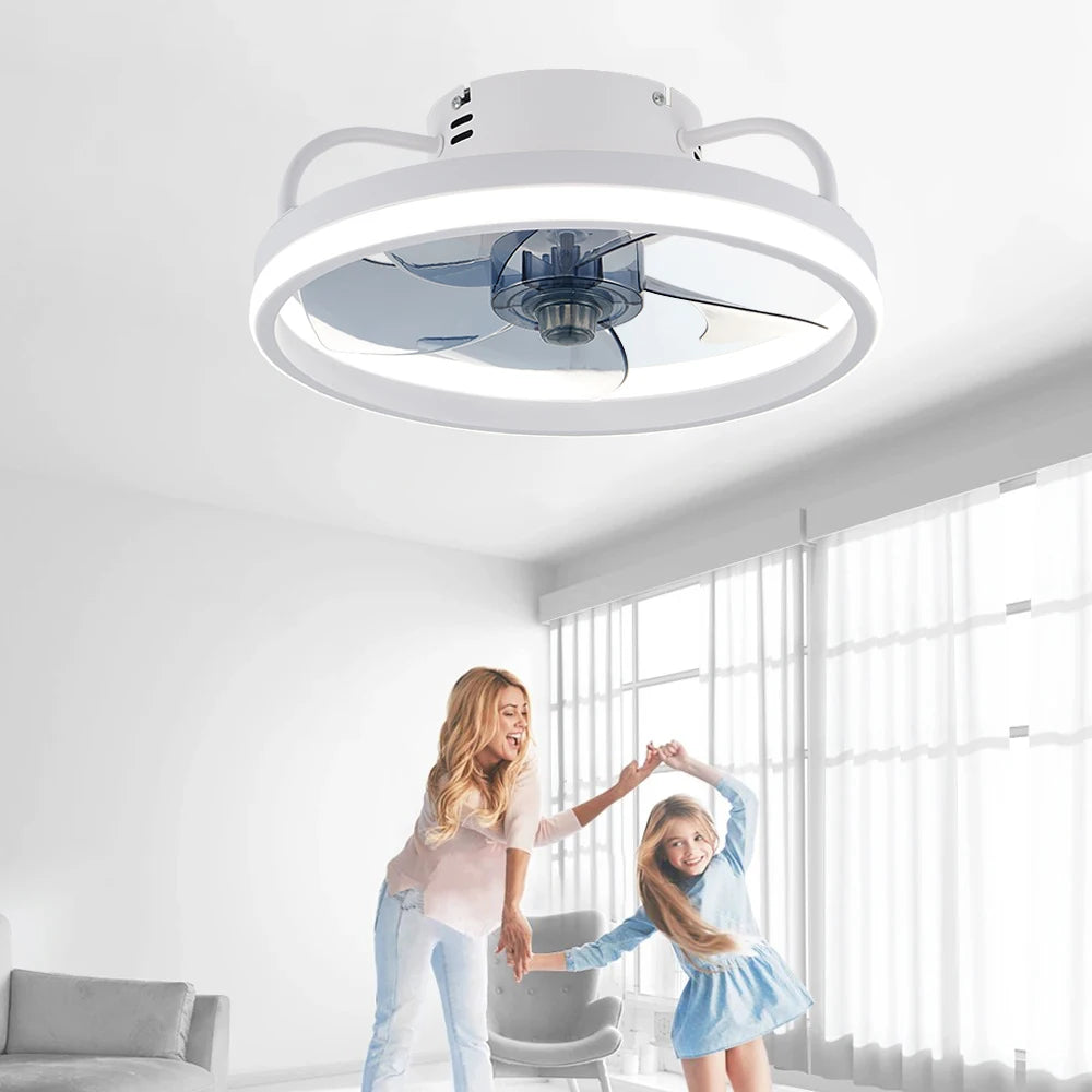 IRALAN Ceiling Fan with Light Smart Silent Electric Fans lamp Modern 6 wind speed Remote Control Bedroom Study Livingroom Home