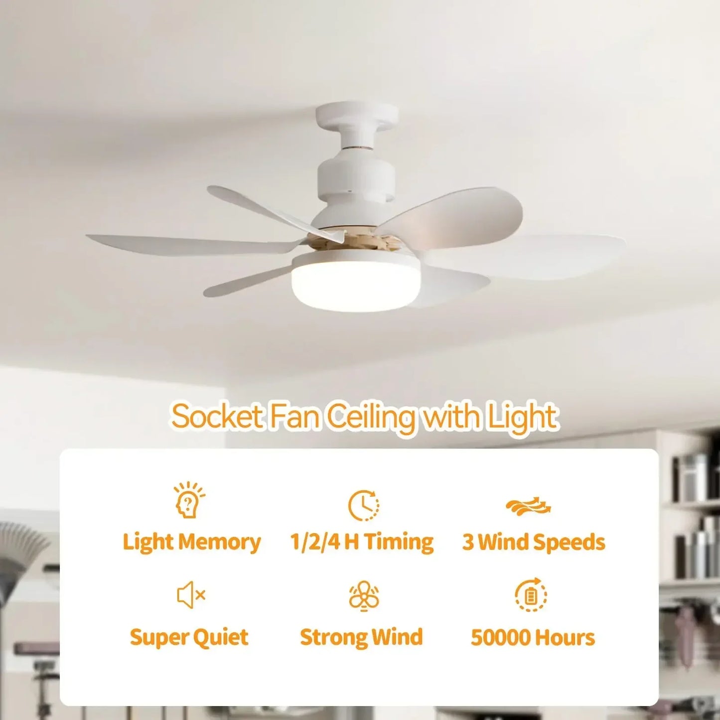 30W ceiling fan light E27 with remote dimming function LED fan light suitable for living room, study, and home use 85-265V