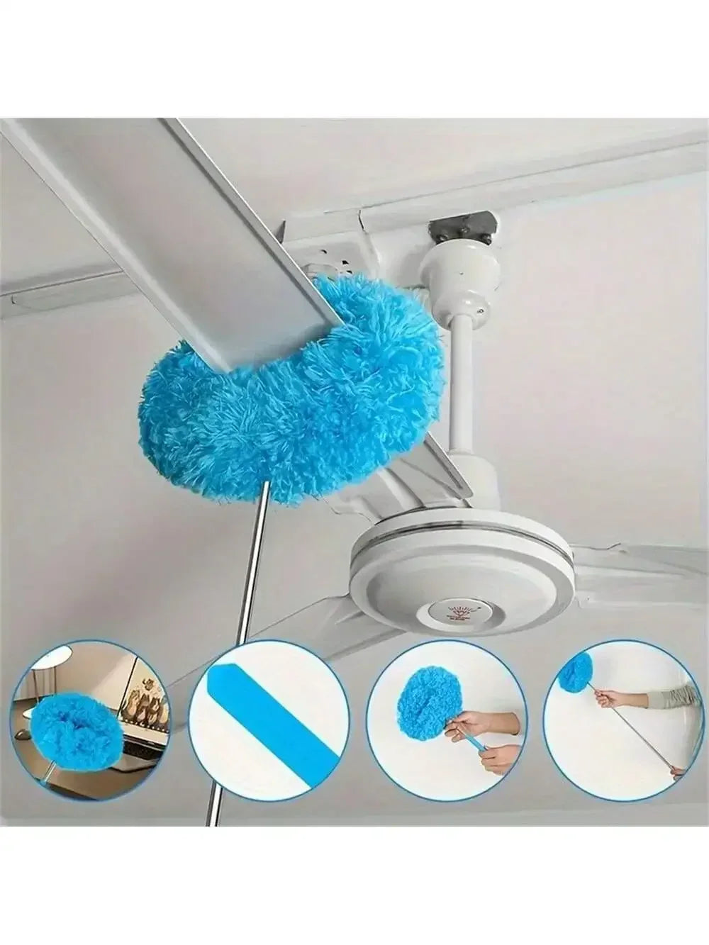 Microfiber Ceiling Fan Duster Extends Up To Long Handled Dust Locking Reusable And Cleaner Brush For Effortless Cleaning