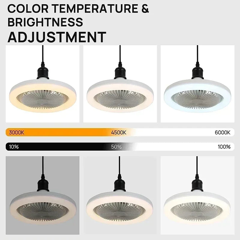 Smart 2 In 1 Ceiling Fan With Remote Control Lighting E27 Conversion Base Lighting Base Suitable for Bedroom and Living