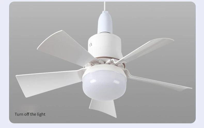 LED Ceiling Fan With Light E27 Socket Remote Control Dimmable 30W Modern Smart Wireless Fans Lighting For Bedroom Garage Kitchen
