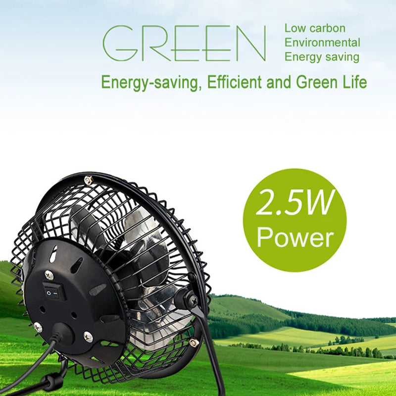 4/6inch mini USB fan ferroalloy desktop portable personal home office travel camping silent breeze fan for child baby toddler
