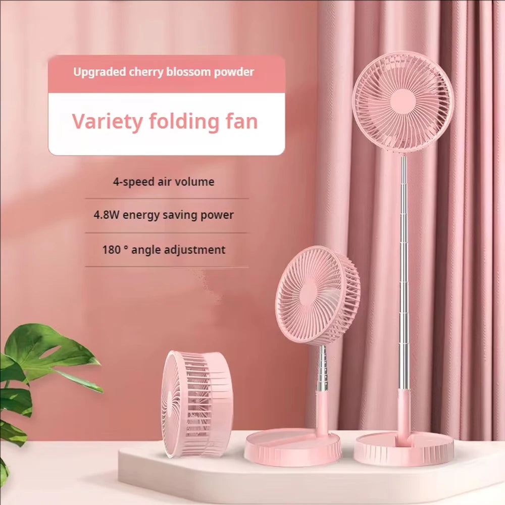 Retractable Fan USB Charging Folding Portable Mini Electric Fan Dormitory Outdoor Cooling Appliances Adjustable Home Fans