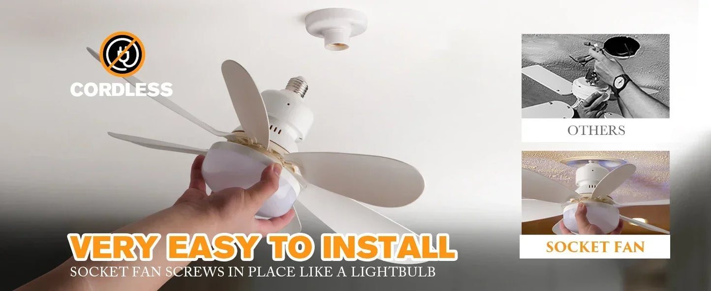30W ceiling fan light E27 with remote dimming function LED fan light suitable for living room, study, and home use 85-265V