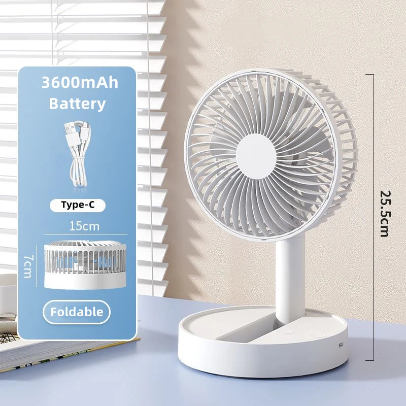 USB Foldable Fan with 4 Speeds & Timing,Battery Operated Mini Fan for Bedroom, Indoor or Outdoor,Table Fan