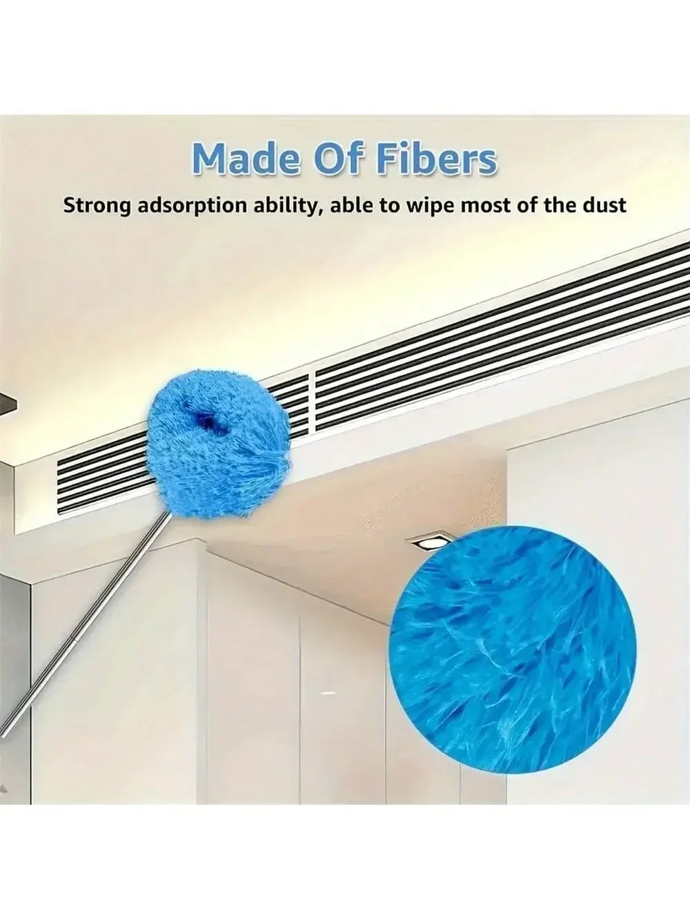 Microfiber Ceiling Fan Duster Extends Up To Long Handled Dust Locking Reusable And Cleaner Brush For Effortless Cleaning