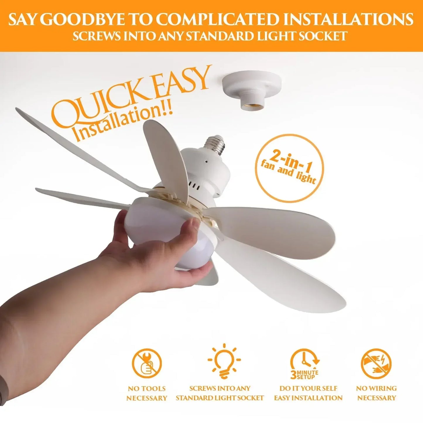 30W ceiling fan light E27 with remote dimming function LED fan light suitable for living room, study, and home use 85-265V