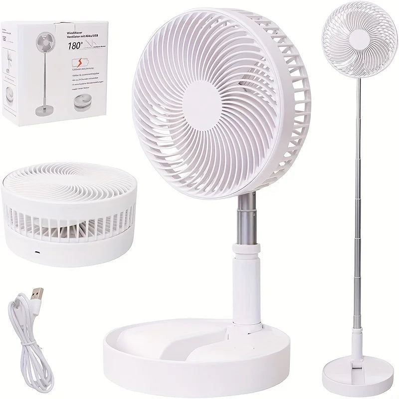 Retractable Fan USB Charging Folding Portable Mini Electric Fan Dormitory Outdoor Cooling Appliances Adjustable Home Fans