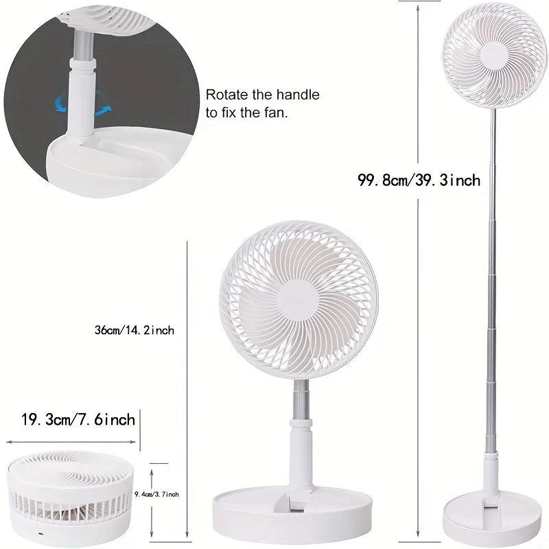 Retractable Fan USB Charging Folding Portable Mini Electric Fan Dormitory Outdoor Cooling Appliances Adjustable Home Fans