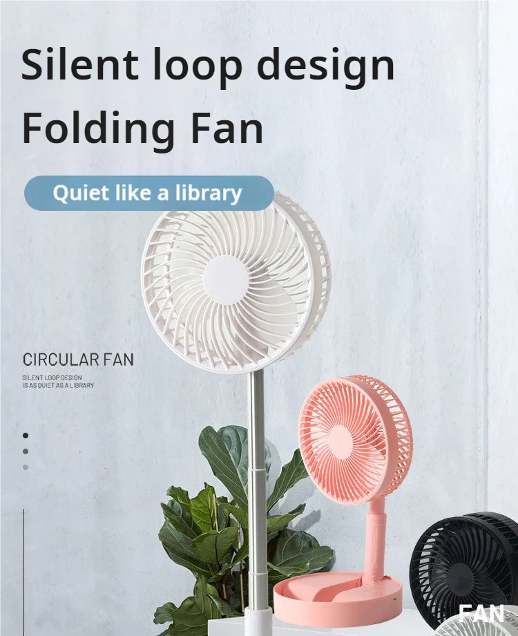 Retractable Fan USB Charging Folding Portable Mini Electric Fan Dormitory Outdoor Cooling Appliances Adjustable Home Fans