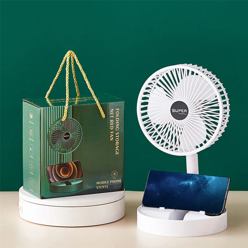 Retractable Fan USB Charging Folding Portable Mini Electric Fan Dormitory Outdoor Cooling Appliances Adjustable Home Fans