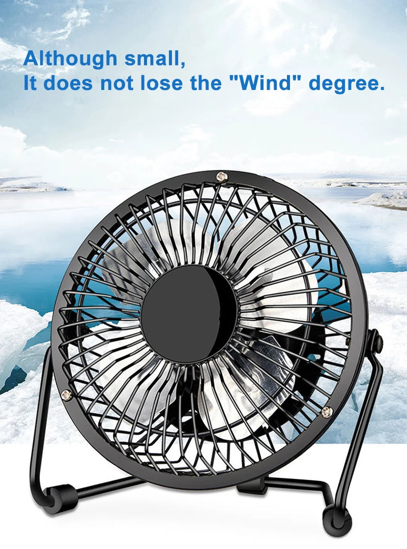 4/6inch mini USB fan ferroalloy desktop portable personal home office travel camping silent breeze fan for child baby toddler