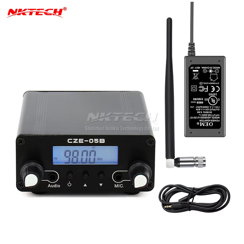 PLL Stereo FM Transmitter Radio Broadcast Station CZE-05B 100Mw/500Mw Frequency 76-108Mhz Home Campus Amplifier Dual Mode