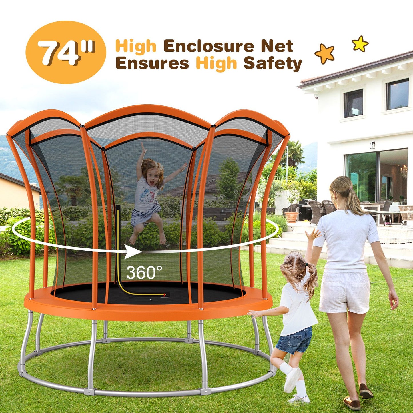 10 Feet Unique Flower Shape Trampoline with Galvanized Steel Frame
