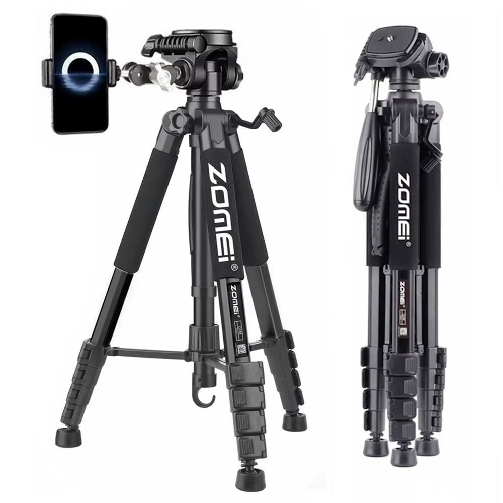 187Cm/73In Tall Tripod Stand for Professional Camera Spotlight Telescope Binoculars 360° Rotatable Phone Holder for Video