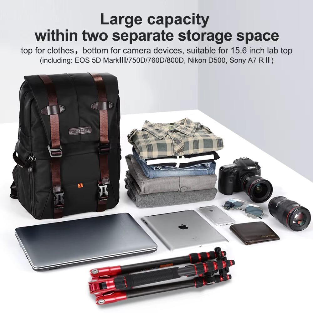 Large Capacity Camera Backpack Waterproof Multifunctional Travel Bag for Canon Nikon Sony Photography Camera Bag
