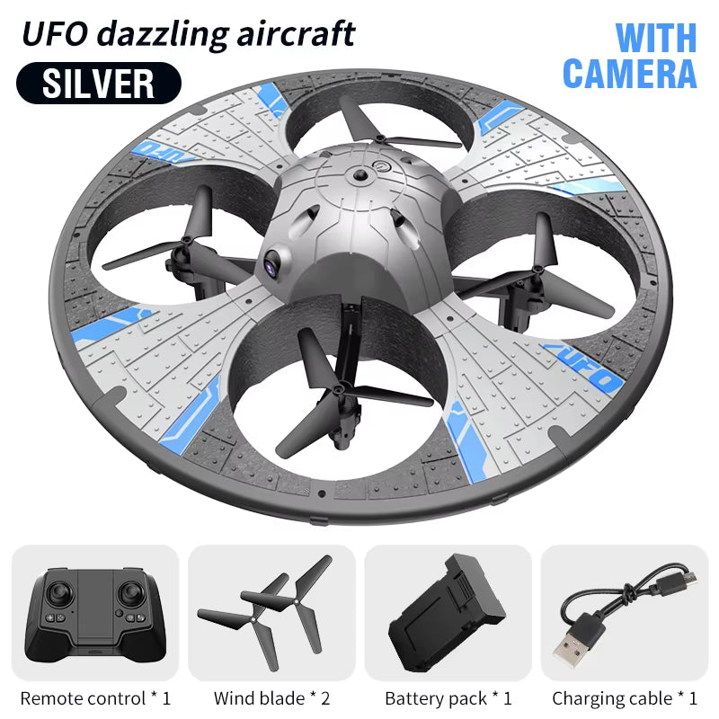 RC Drone Foam UAV UFO with Camera Lighting Intelligent Obstacle Avoidance Aerial Photography Four Axis Aircraft for Kid Gift