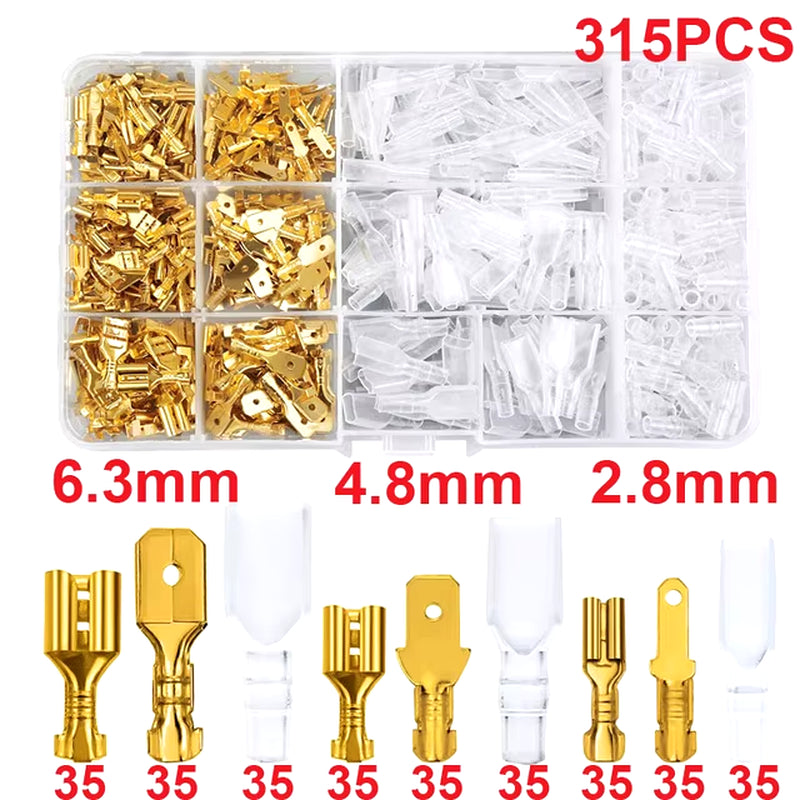 Male Female Wire Box Insulated Cable Macho Connector 2.8/6.3Mm Electrical Crimp Terminals Termin Spade Connectors Assorted Kit