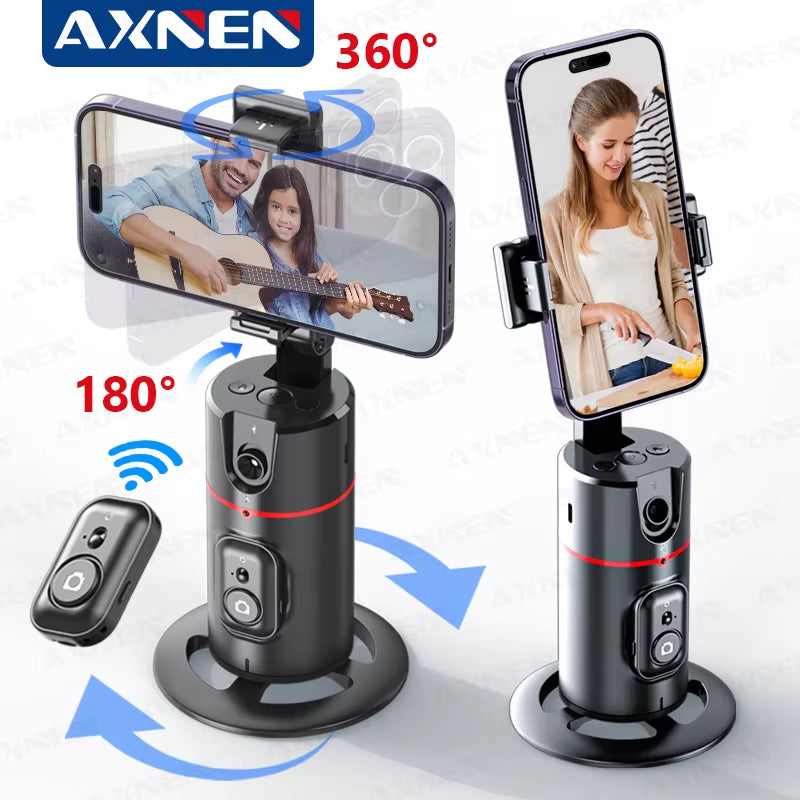 P02 360 Rotation Follow-Up Gimbal Stabilizer Monopod Desktop Tracking Gimbal with Remote for Phone Tiktok Live Photography